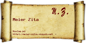 Meier Zita névjegykártya